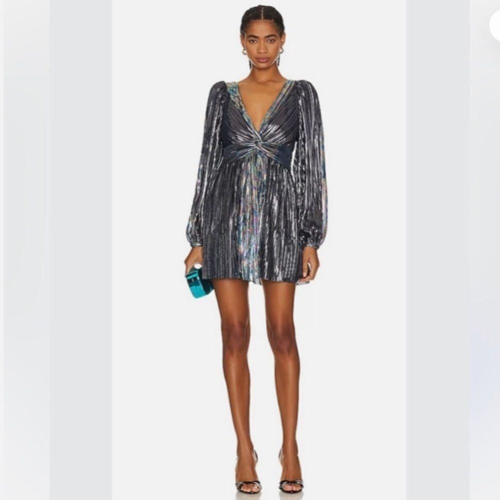 Free People Sabina Musayev Wendy Mini Metallic Dress Size XL $395 - Picture 3 of 8